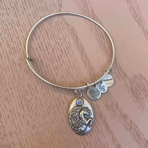 Alex And Ani Pegasus Expandable Silver Bracelet - Picture 2 of 6